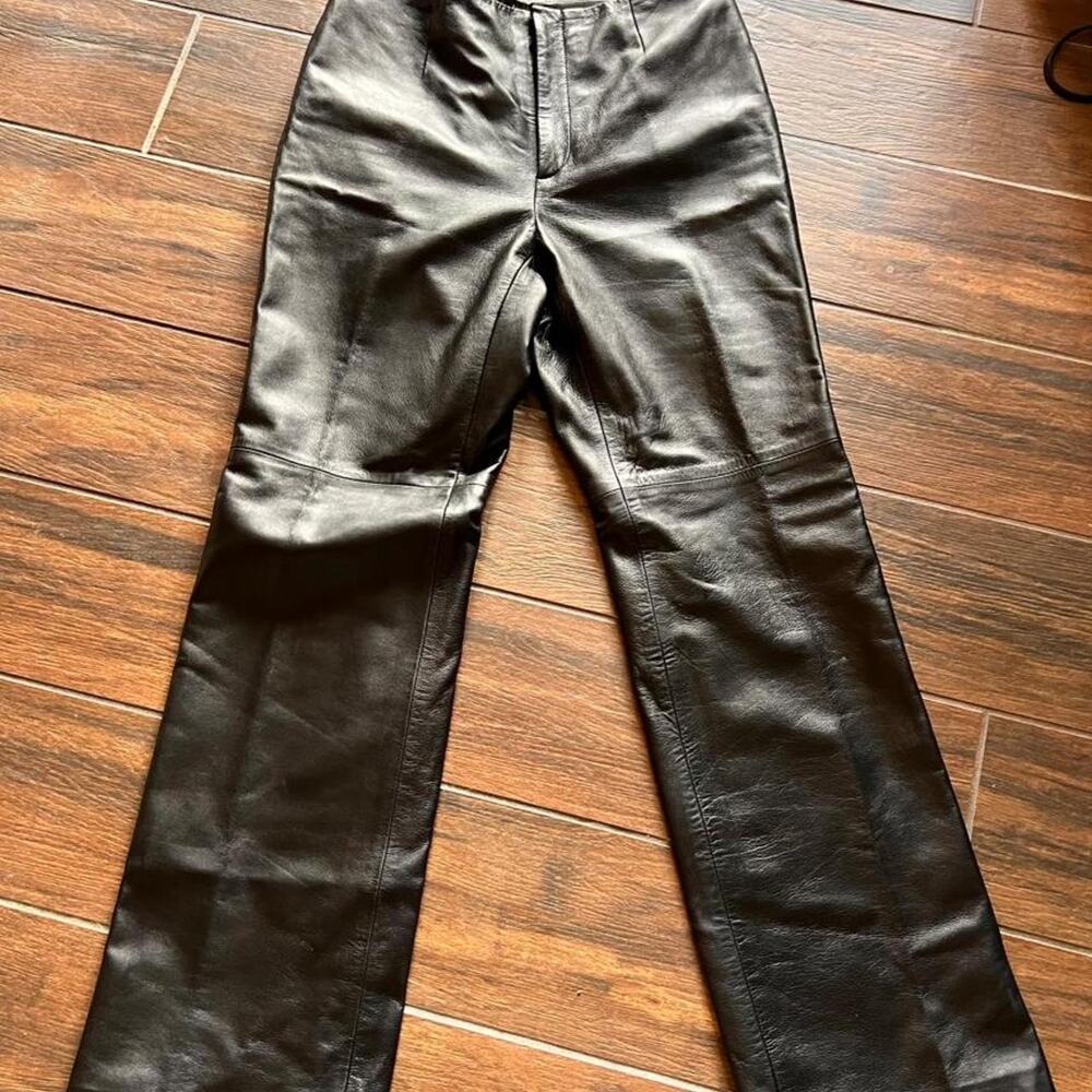 Vintage dana buchanan black leather pants